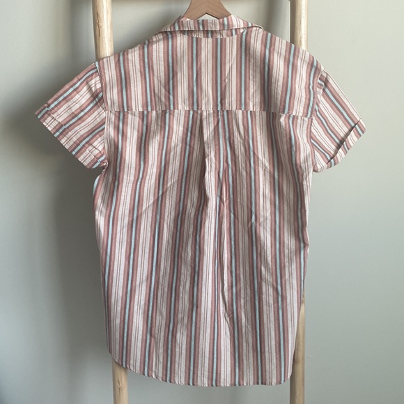 New Free People Oversized Short Sleeve Button Down Shirt Sz Small - Picture 7 of 8